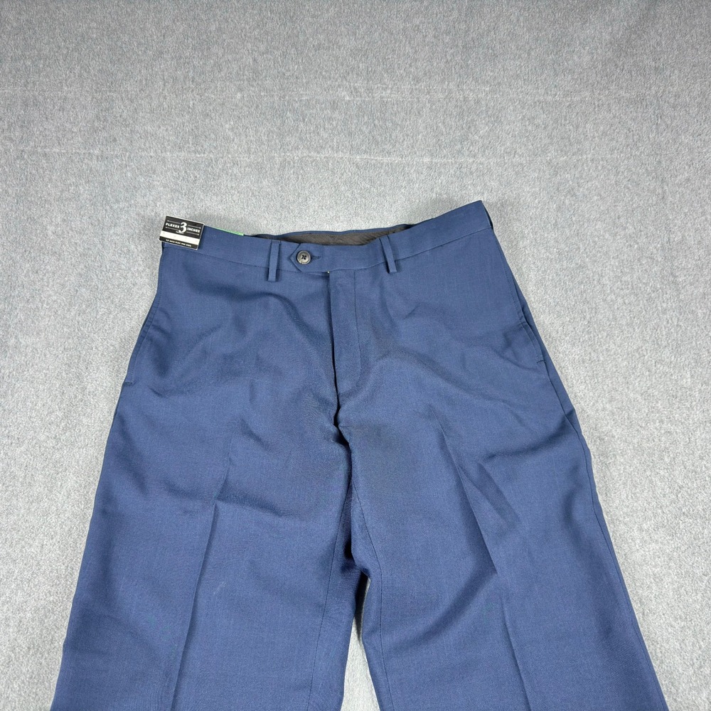 NWT Haggar Eclo Dress Pants Mens 34x32 Classic Fit Navy Flat Front